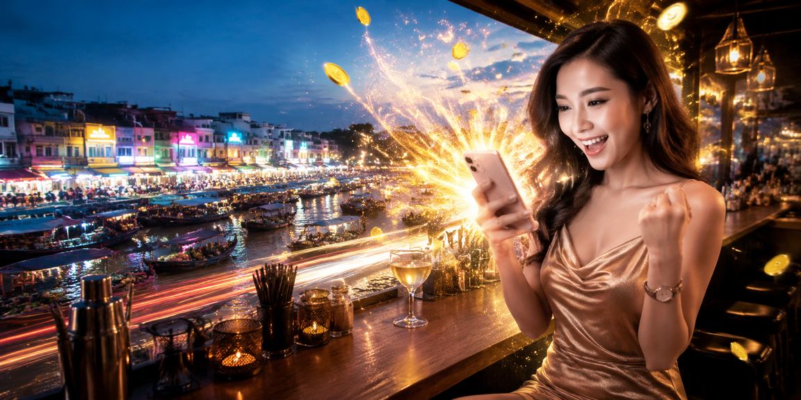 Giao diện casino mobile tại Cần Thơ với neon rực rỡ