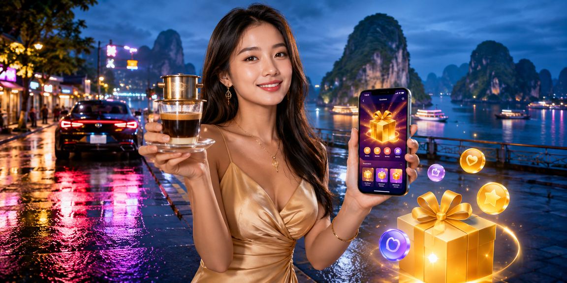 Người dùng đăng ký tài khoản casino trên điện thoại tại Vịnh Hạ Long